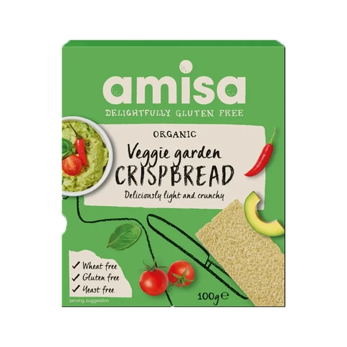 Amisa Organic Gluten Free Veggie Garden Crispbread
