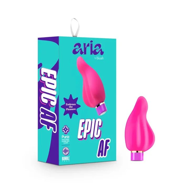 ARIA® By Blush® | Epic AF: Curved Fuchsia Silicone Vibrator with Powerful RumboTech™ Technology