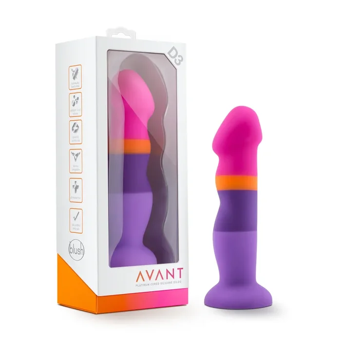 Avant By Blush® | Summer Fling D3: Artisan 8 Inch Curved G-Spot Dildo with Suction Cup Base – Elegantly Made with Smooth Ultrasilk® Purio™ Silicone