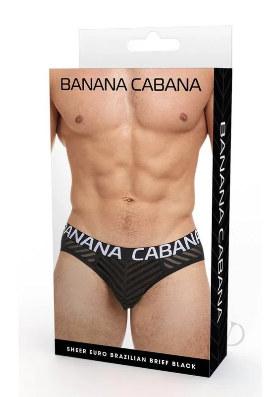 Banana Cabana Sheer Bikini Black Medium Large