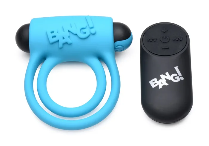 Bang – Silicone Cockring and Bullet With Remote Control – Blue