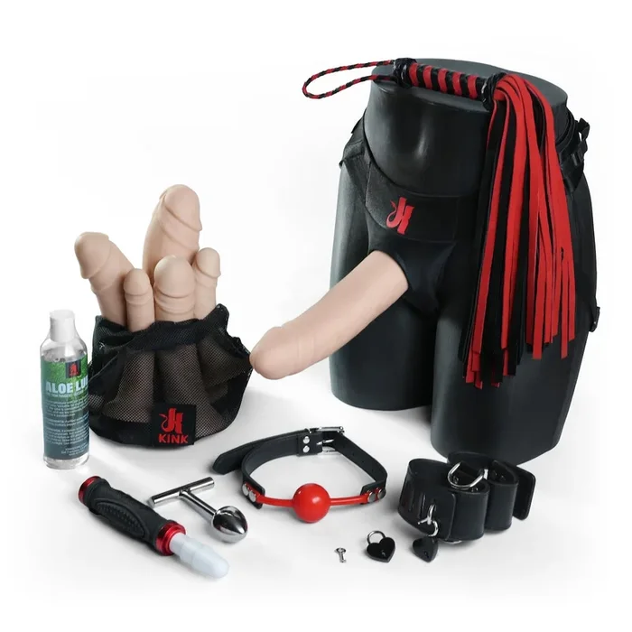 BDSM Pegging Kit with Bag of Dicks by Kink