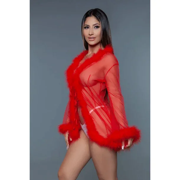 BeWicked Red Chiffon Bou Robe