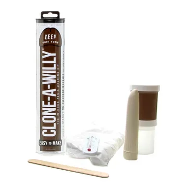 Clone-A-Willy Deep Skin Tone Vibrating Silicone Dildo Kit