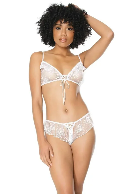 Coquette – 21102 – Bralette & Panty Set – White – OS