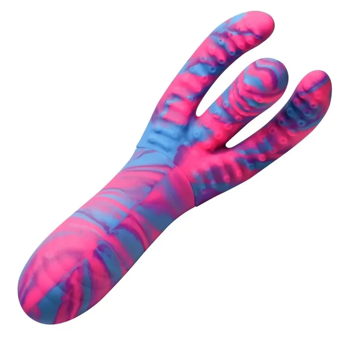 Creature Cocks Tenta-Come Come Hither Silicone Vibrator Pink Blue