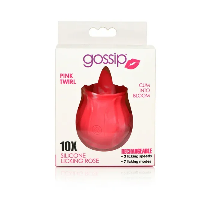 Curve Toys Gossip Cum Into Bloom Rechargeable Silicone Licking Rose