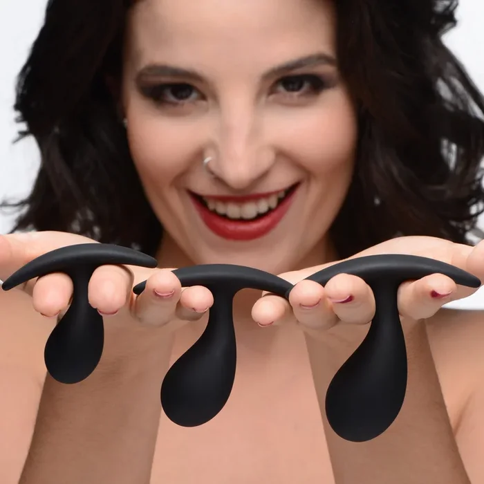 Dark Droplets 3 Piece Curved Silicone Anal Trainer Set