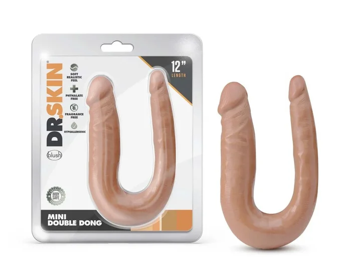 Dr. Skin By Blush® | Mini Double Dong Mocha 12.5-Inch Long Double Dildo