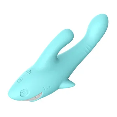 Emojibator Shark 11-function Inflatable Rechargeable Silicone Dual Stimulating Vibrator