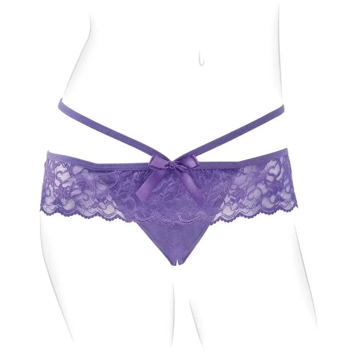 Fantasy for Her Crotchless Panty Thrill-Her Vibe Purple