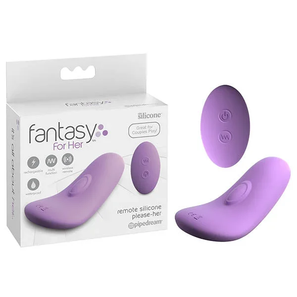 Fantasy For Her Remote Silicone Please-Her – Purple USB Rechargeable Stimulator with Wireless Remote