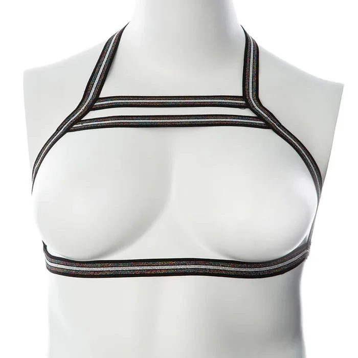 Gender Fluid Silver Lining Harness-Rainbow Glitter L-XXL