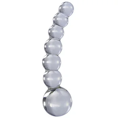 Icicles # 66 Hand Blown Glass Clear Beaded Massager