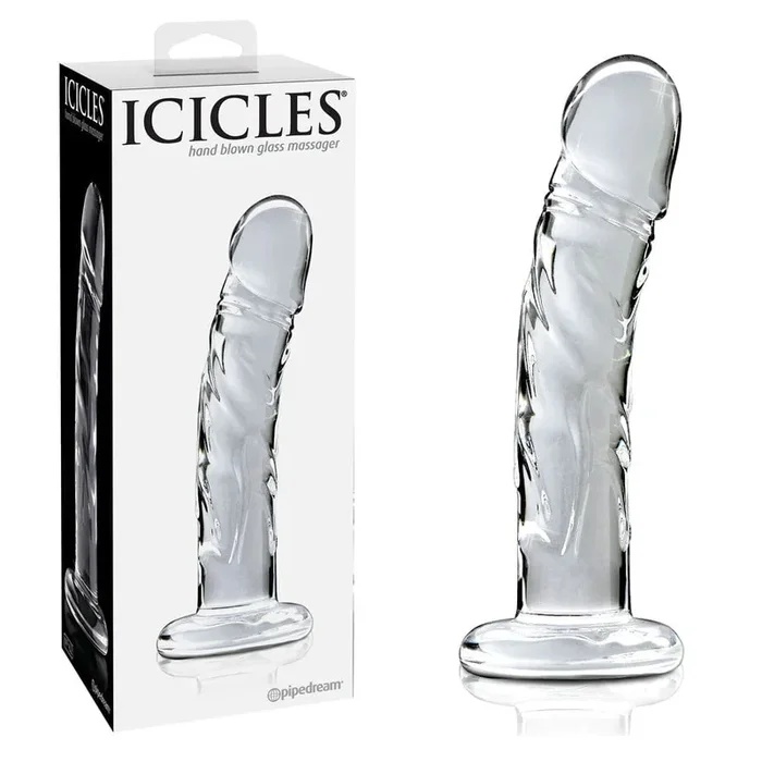 Icicles No. 62 Clear Glass 6.5 Inch Dildo by Pipedream Products