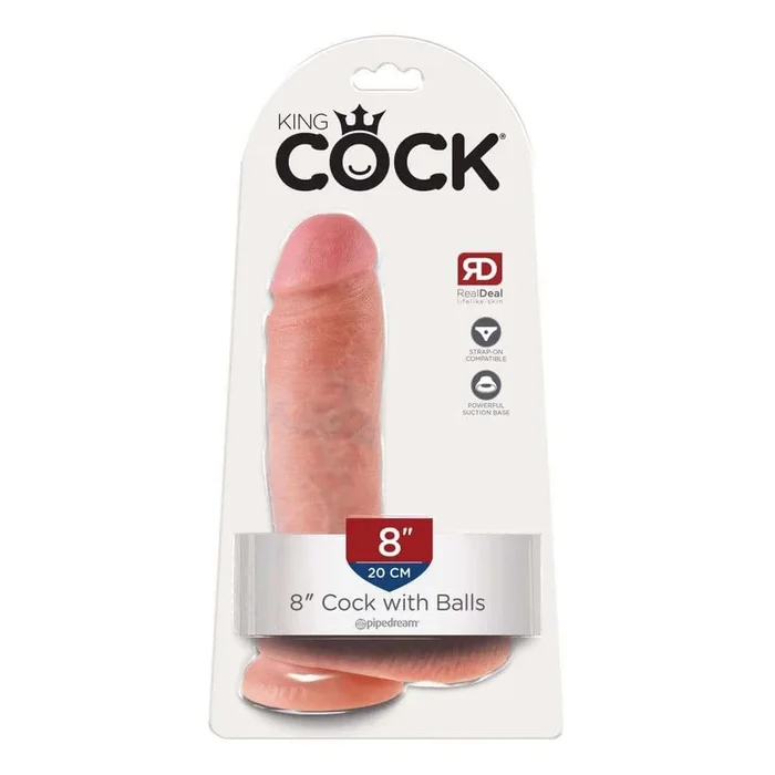 King Cock 8″ Cock with Balls – Flesh