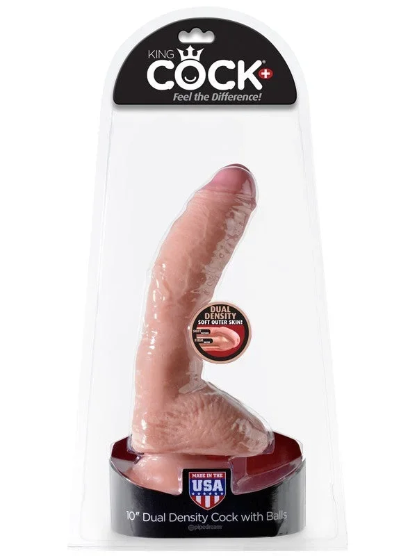 King Cock Dual Density 10 in. Cock with Balls – Flesh