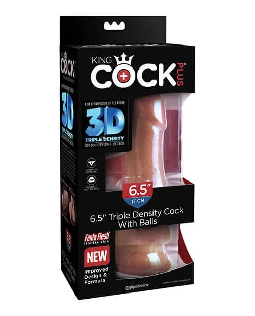 King Cock Plus 6.5 Inch Triple Density Dildo with Balls – Realistic Pleasure Experience