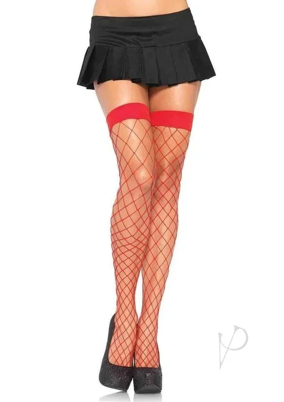 Leg Avenue Fence Net Thigh Highs OS Red