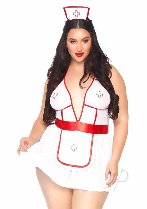 Leg Avenue Nightshift Nurse Set (3 piece) – White – Red