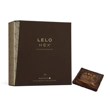 LELO Hex Respect XL Hexagonal Latex Condoms 36-pack