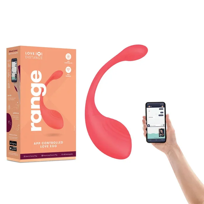 Love Distance RANGE – Coral Rechargeable Love Egg with App Contol