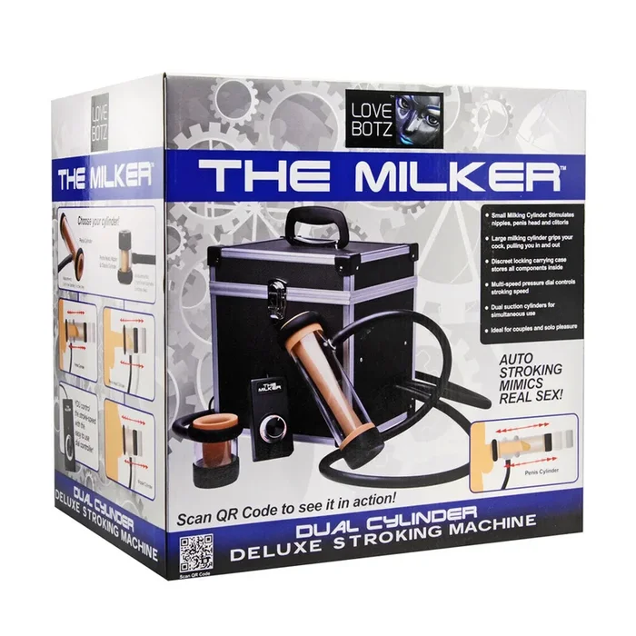 LoveBotz The Milker Dual Cylinder Deluxe Stroking Machine – Mains Powered Milking Masturbator