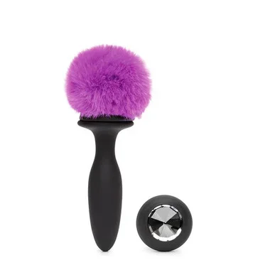 LoveHoney Happy Rabbit Small 12-function Rechargeable Vibrating Bunny Tail & Jeweled Silicone Butt Plug