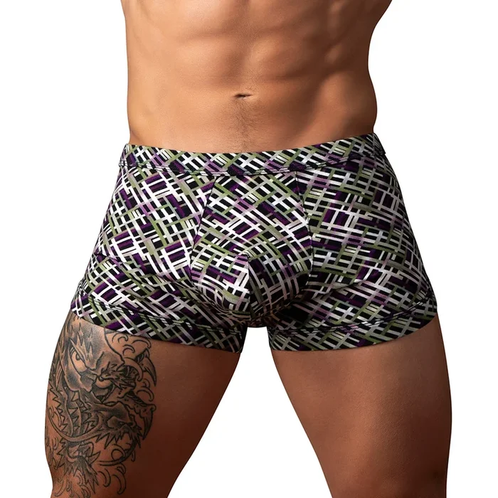 Male Power Gridlock’d Short with Strap Print M