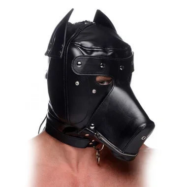 Master Series Kanine Kollection Muzzled Universal BDSM Hood with Removable Muzzle