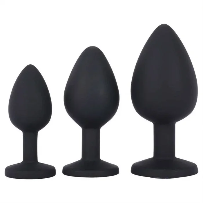 Me You Us Trio Of Jewels Jewelled Butt Plug Set Black