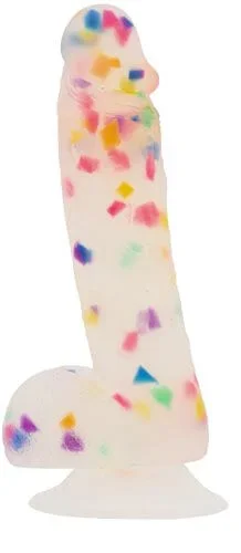 Meet Party Marty: The Fun and Colorful 7.5-Inch Frost and Confetti Silicone Dong from Addiction | Get the Party Started!