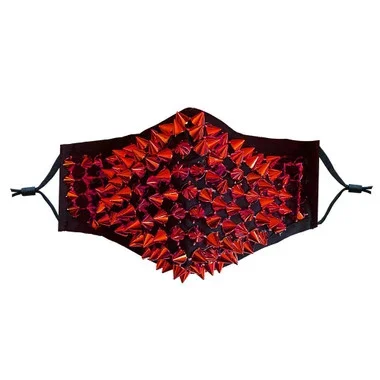 Neva Nude Deadly Sins Lust Red Chrome Studded Triple Layer Face Mask With Filter Pocket