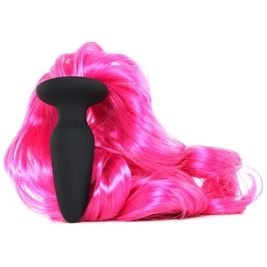 NS Novelties Unicorn Tails Silicone Butt Plug with Pink Tail