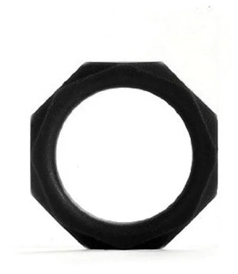Octagon Ring Large Black