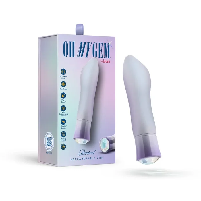 Oh My Gem By Blush® | Revival: 5.5 Inch Warming G Spot Stimulation Vibrator in Opal with Powerful RumboTech™ Technology