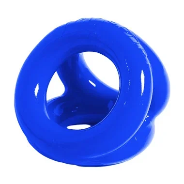 OxBalls Atomic Jock Tri-Sport Adjustable Fit 3-Ring Cock & Ball Sling Harness Police Blue