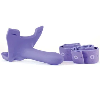 Perfect Fit Zoro 5.5 inch Purple Hollow Unisex Jock-Style Silicone Strap-On Dildo & Harness Kit