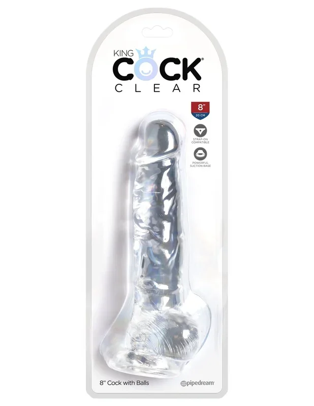 Pipedream Products King Cock Clear 8″ Cock With Balls