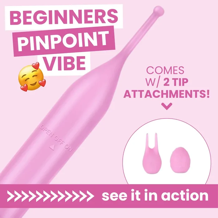 Powerful Pinpoint Clit Wand (Includes 2 Tips!) – X-Strong Clit Stimulation for Stress- Melting Orgasms!