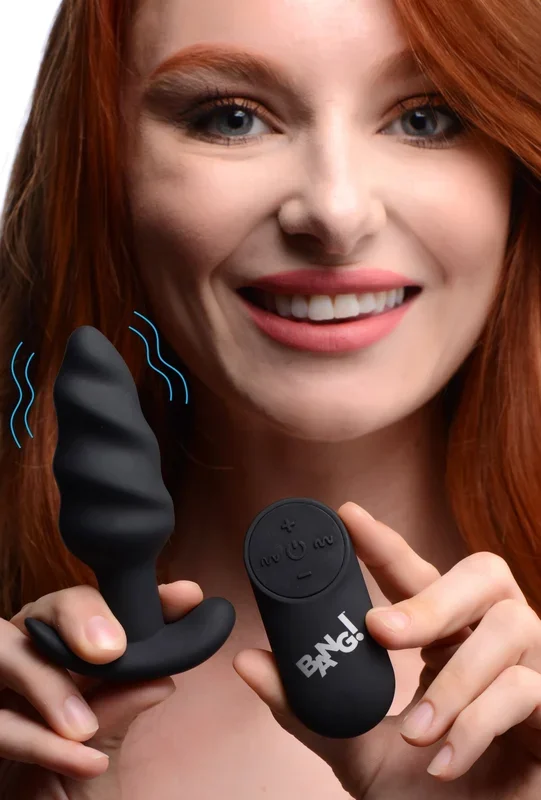 Remote Control 21X Vibrating Silicone Swirl Butt Plug –