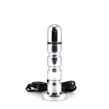 Rimba Electrosex 25 mm Aluminum Bipolar Electrosex Anal Dildo With Ridges