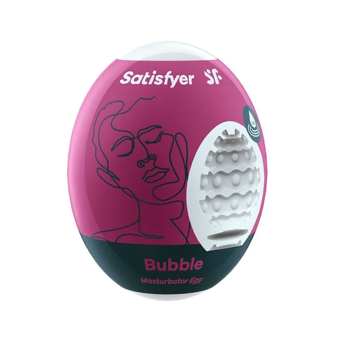 Satisfyer Masturbator Egg – Bubble – White Stroker Sleeve