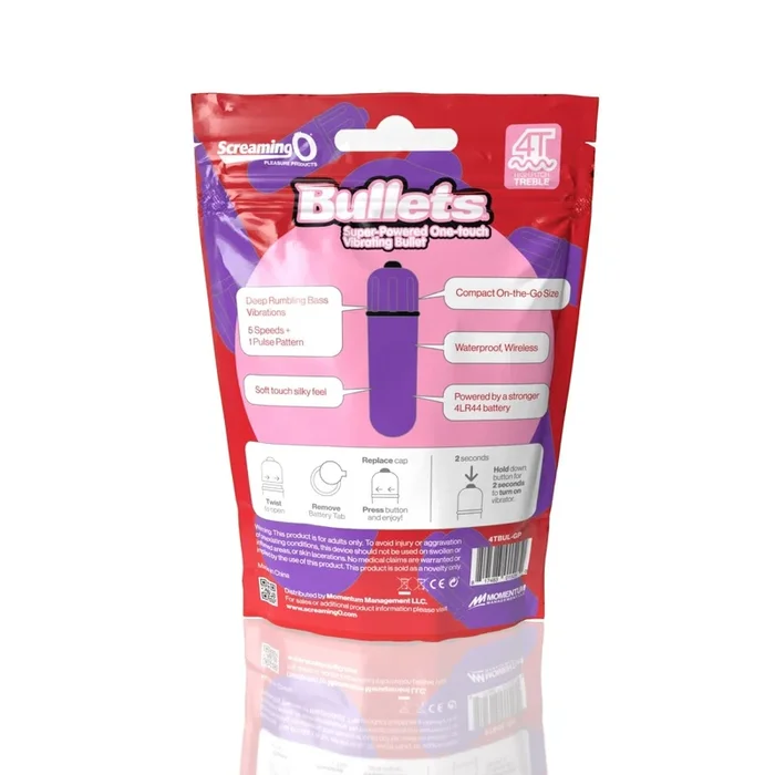 Screaming O 4t – Bullet – Super Powered One Touch Vibrating Bullet – Grape
