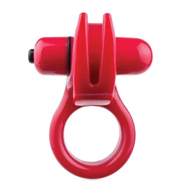 Screaming O ‘Orny Rumbling 4-function Silicone Penis Ring with Horns Red