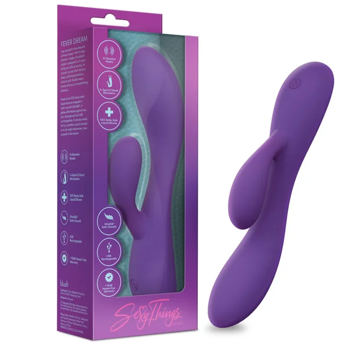 Sexy Things By Blush® | Fever Dream Rabbit Vibrator With Dual Motors, G-Spot & Clitoral Stimulation In Lavender