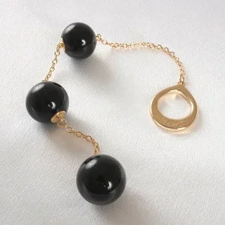 Sylvie Monthule Men’s Gold Loop with Black Insertable Triple Geisha Balls