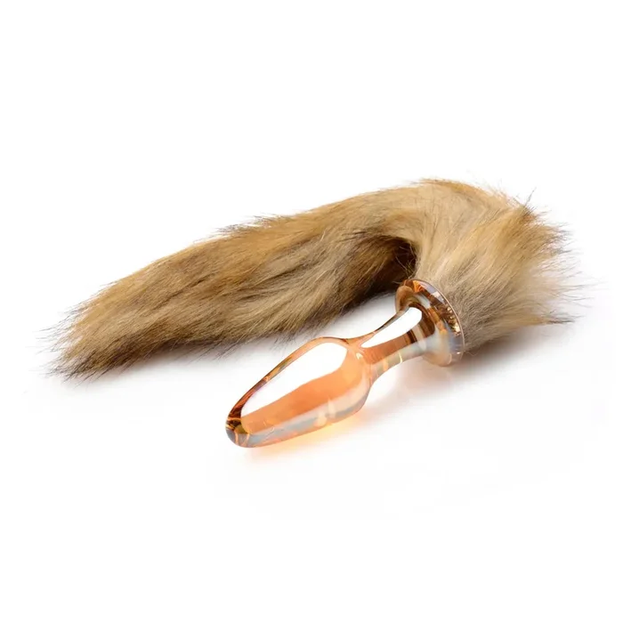 Tailz Fox Tail Glass Butt Plug Orange