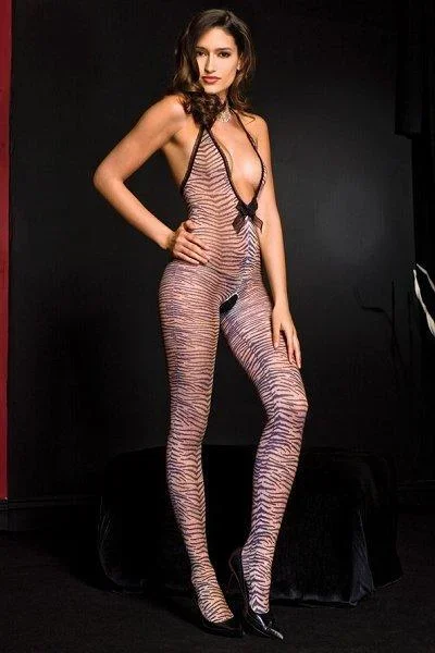 Tiger Print Bodystocking – One Size Available