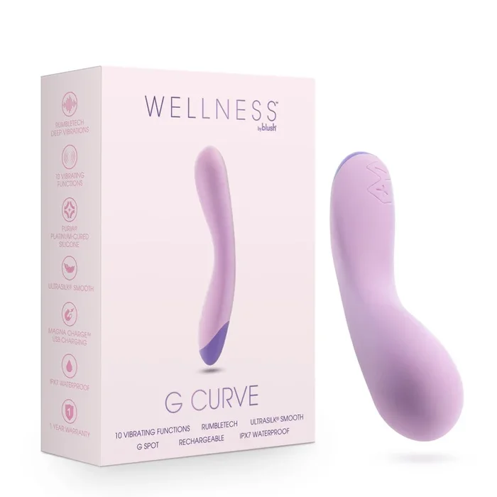 Wellness By Blush™ | G Curve G-Spot Purple UltraSilk® Vibrator – Made with Puria™ Silicone
